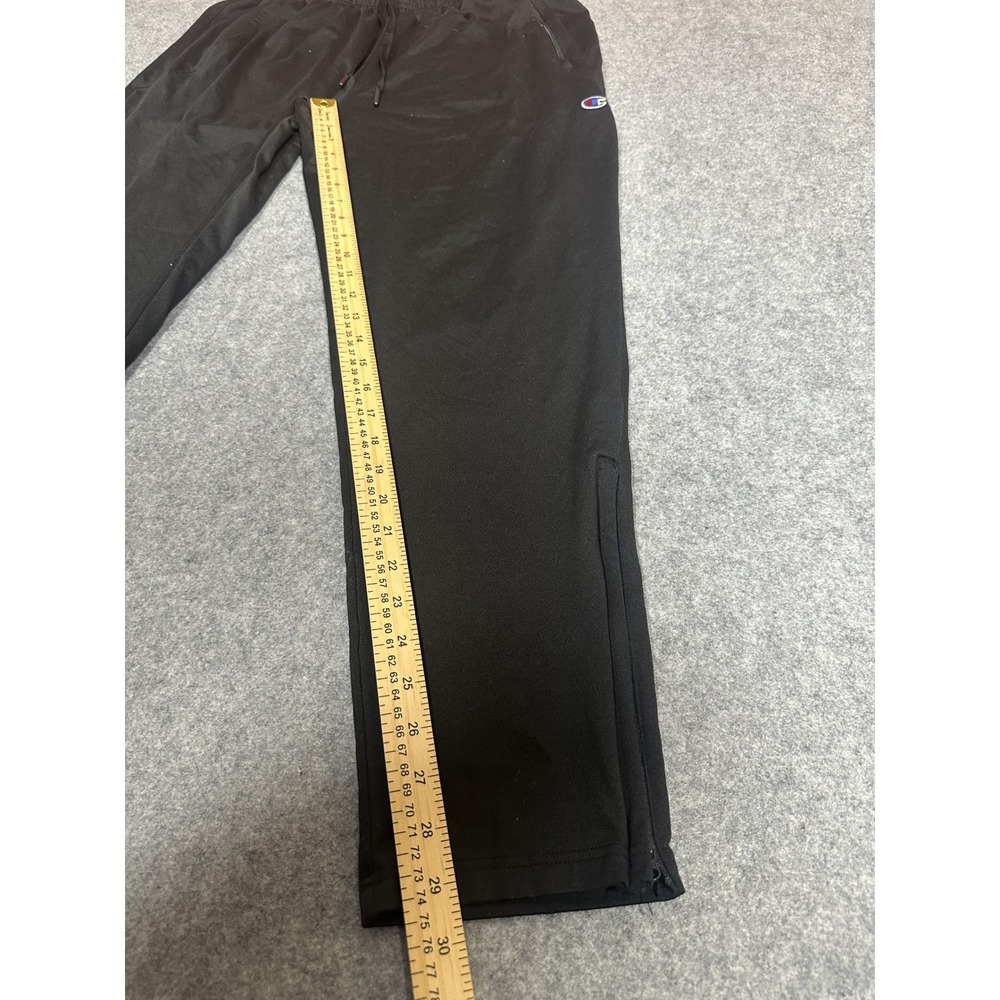 Champion Athletic Track Pants Large Black Performance Drawstring Zip Ankle - Picture 8 of 12